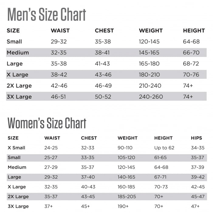 Primal Size Chart