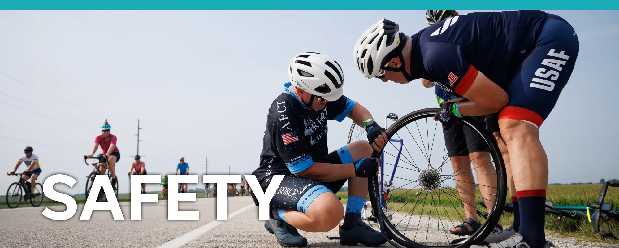 Men fixing bike
