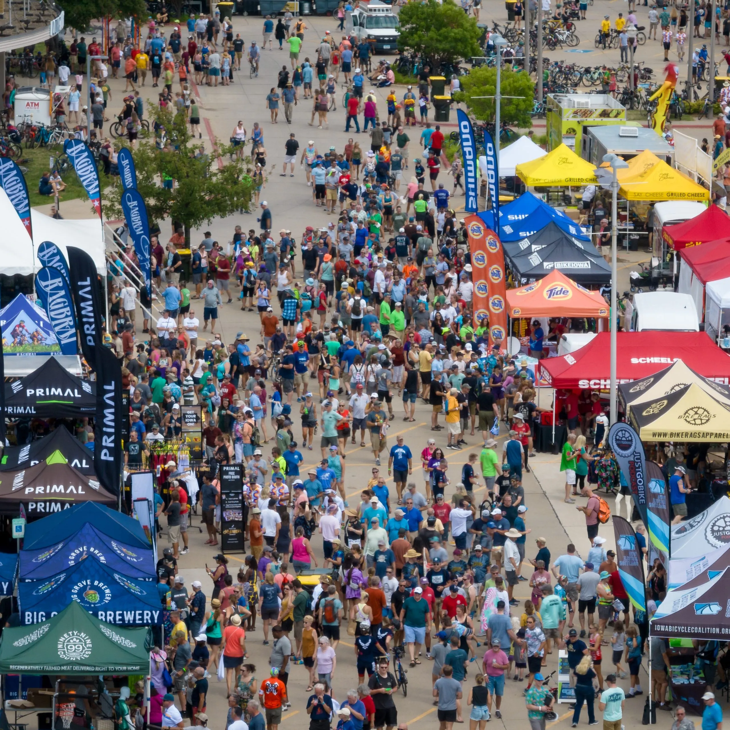 overhead view of RAGBRAI expo